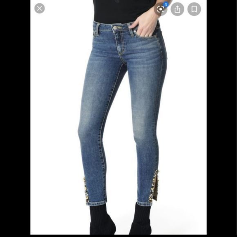 Joes Icon Mid Rise Skinny Ankle Embellished Jeans‎